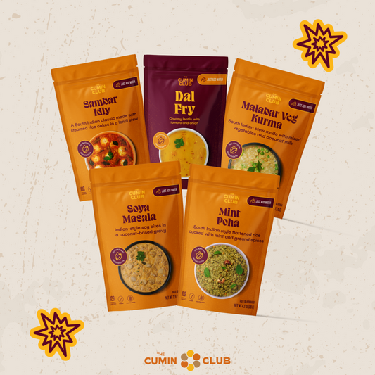 The Cumin Club Vegan 5 Pack | Healthy 5 Minute Indian Food 